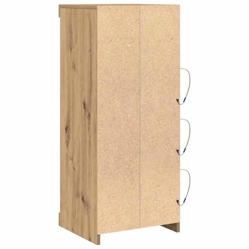 vidaXL Széf LED -es lámpákkal kézműves tölgy 41 x 37 x 100 cm Faanyag