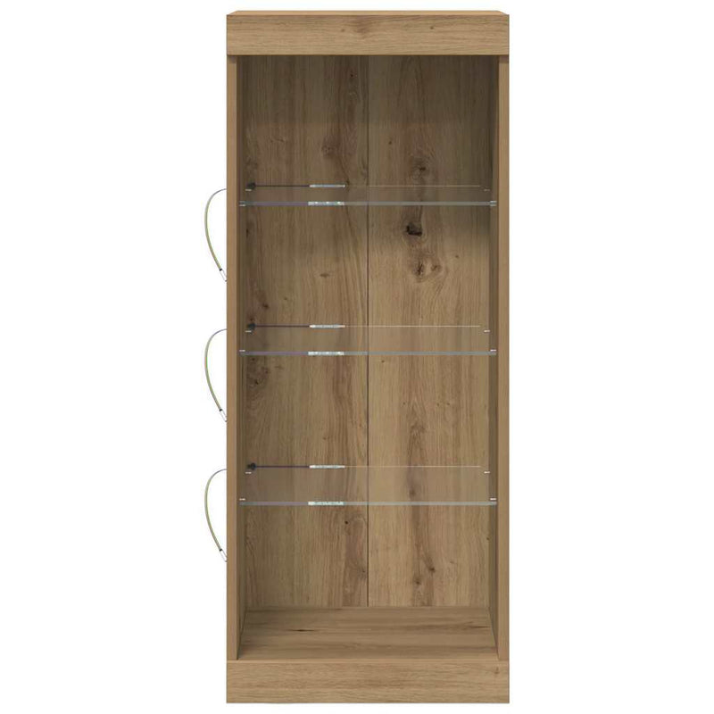 vidaXL Széf LED -es lámpákkal kézműves tölgy 41 x 37 x 100 cm Faanyag
