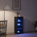 vidaXL LED tálaló Fekete tölgy 41 x 37 x 100 cm Faanyag