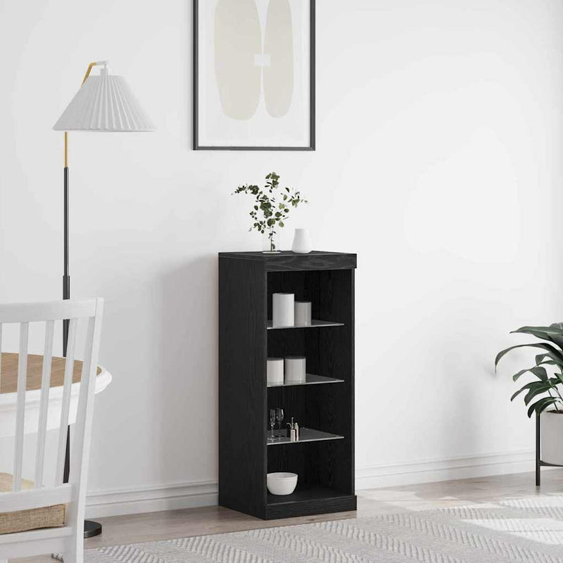 vidaXL Széf LED -es lámpákkal Musta tammi 41 x 37 x 100 cm Faanyag