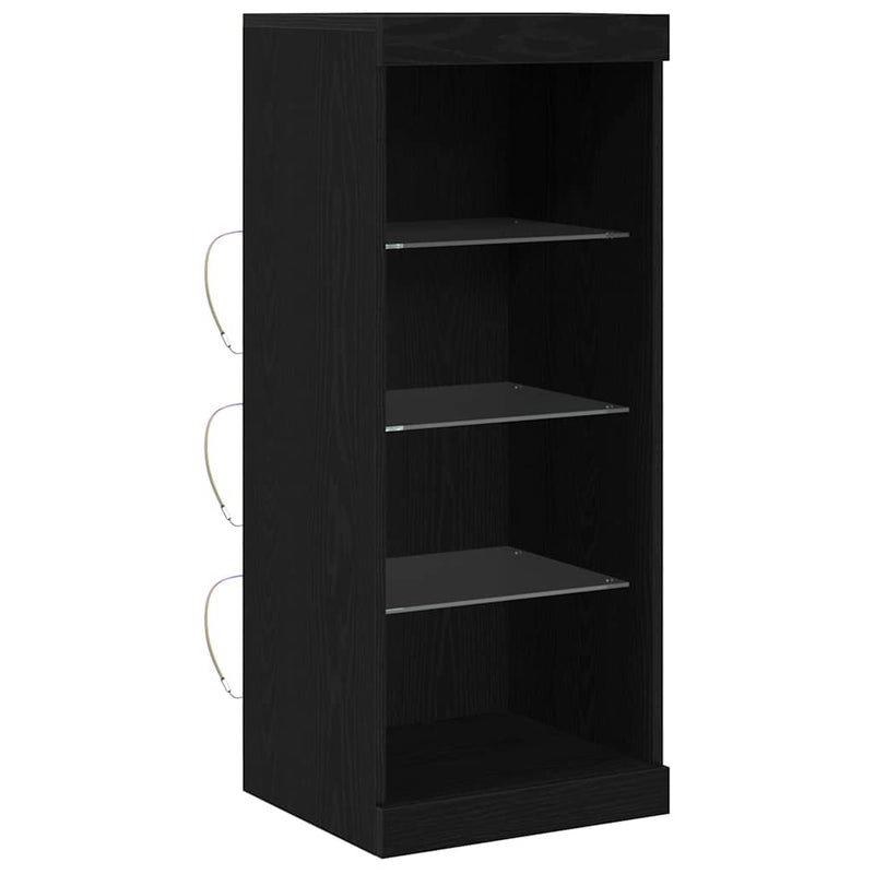 vidaXL Széf LED -es lámpákkal Musta tammi 41 x 37 x 100 cm Faanyag