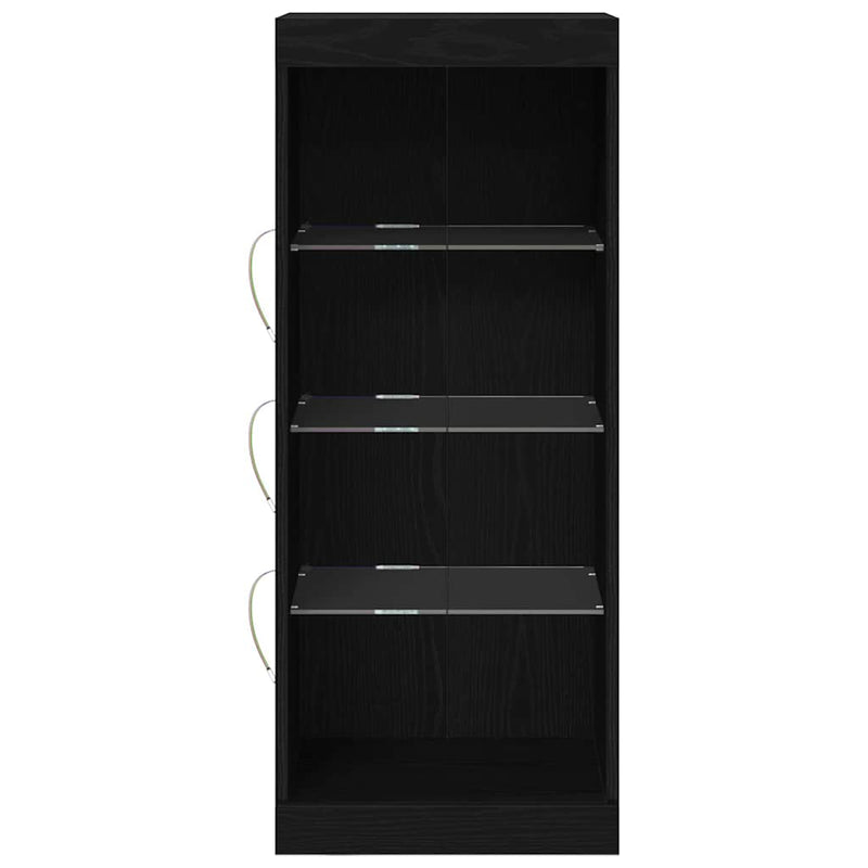 vidaXL Széf LED -es lámpákkal Musta tammi 41 x 37 x 100 cm Faanyag