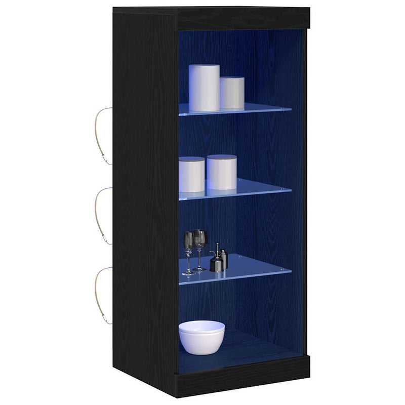 vidaXL Széf LED -es lámpákkal Musta tammi 41 x 37 x 100 cm Faanyag