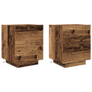 vidaXL Éjjeliszekrény fiókkal 2 pcs Öreg fa 45 x 40 x 55 cm Faanyag