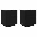 vidaXL Éjjeliszekrény 2 pcs Fekete tölgy 45 x 40 x 55 cm Faanyag