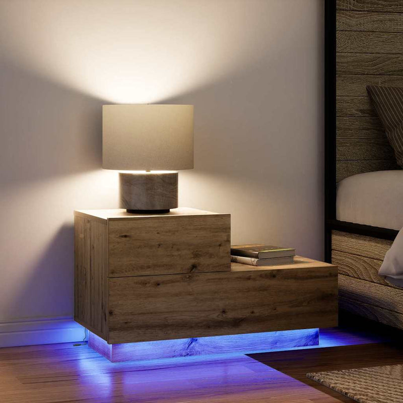 vidaXL Éjjeli Szekrény kézműves tölgy 70 x 36 x 40.5 cm Faanyag