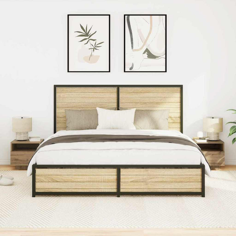 vidaXL Éjjeli szekrény 2 pcs kézműves tölgy 40 x 39 x 37 cm Faanyag