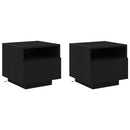 vidaXL Éjjeliszekrény 2 pcs Fekete tölgy 40 x 39 x 37 cm Faanyag
