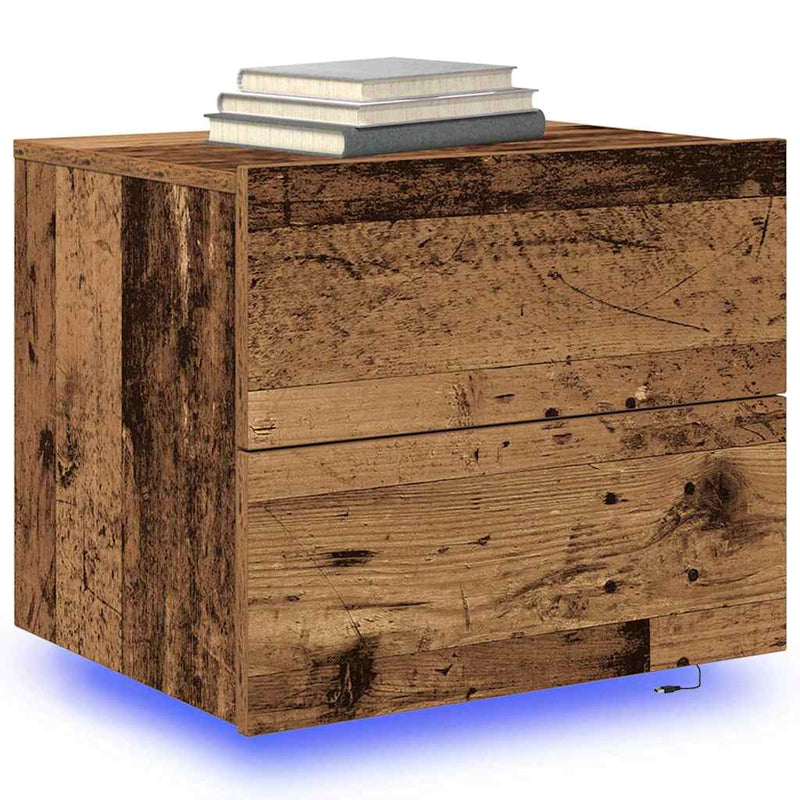 vidaXL Fali éjjeli szekrény fiókkal Régi fa 50 x 39 x 41 cm Faanyag