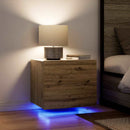 vidaXL Fali éjjeli szekrény 2 pcs kézműves tölgy 50 x 39 x 41 cm