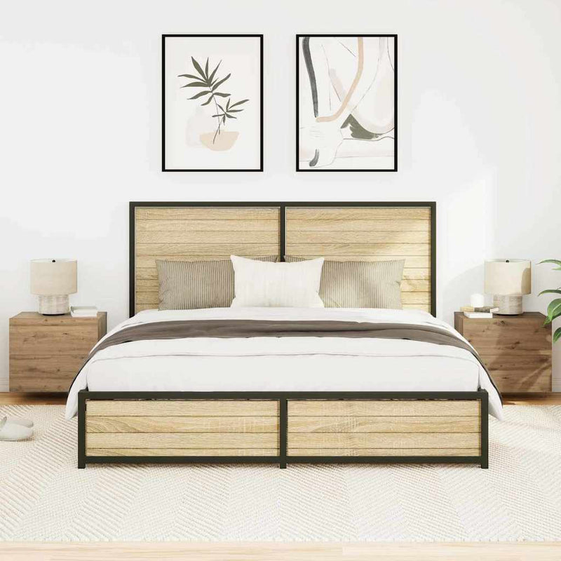 vidaXL Fali éjjeli szekrény 2 pcs kézműves tölgy 50 x 39 x 41 cm