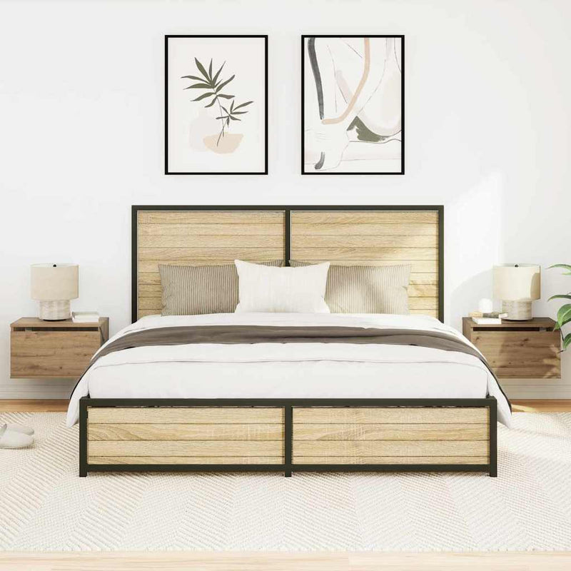 vidaXL Fali éjjeli szekrény 2 pcs Artisan tölgy 50 x 36 x 30 cm