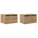 vidaXL Fali éjjeli szekrény 2 pcs Artisan tölgy 50 x 36 x 30 cm