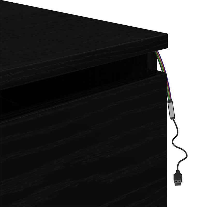 vidaXL Fali éjjeli szekrény fiókkal Fekete tölgy 50 x 36 x 30 cm