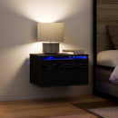 vidaXL Fali éjjeli szekrény fiókkal Fekete tölgy 50 x 36 x 30 cm