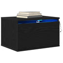 vidaXL Fali éjjeli szekrény fiókkal Fekete tölgy 50 x 36 x 30 cm