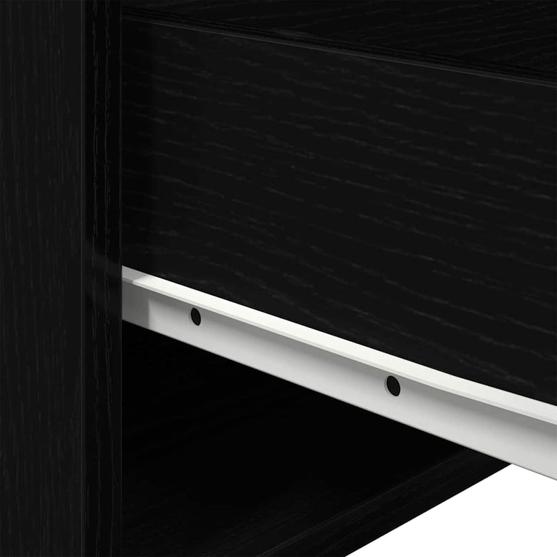 vidaXL Fali éjjeli szekrény fiókkal 2 pcs Fekete tölgy 50 x 36 x 30 cm
