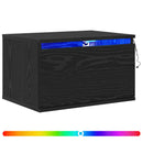vidaXL Fali éjjeli szekrény 2 pcs Fekete tölgy 50 x 36 x 30 cm Faanyag