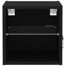 vidaXL LED Fali Éjjeli Szekrény 2 pcs Fekete 30 x 28,5 x 30 cm Faanyag