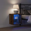 vidaXL Függő polc LED világítással Barna 40 x 28,5 x 40 cm Faanyag