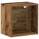 vidaXL Függő polc LED világítással 2 pcs Barna 40 x 28,5 x 40 cm