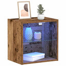vidaXL Függő polc LED világítással 2 pcs Barna 40 x 28,5 x 40 cm