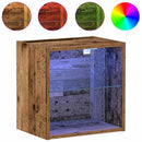 vidaXL Függő polc LED világítással 2 pcs Barna 40 x 28,5 x 40 cm