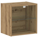 vidaXL Függő polc LED világítással Barna 40 x 28,5 x 40 cm Faanyag