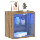 vidaXL Függő polc LED világítással Barna 40 x 28,5 x 40 cm Faanyag