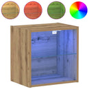 vidaXL Függő polc LED világítással Barna 40 x 28,5 x 40 cm Faanyag