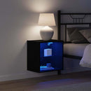 vidaXL Függő polc LED világítással 2 pcs Fekete 40 x 28,5 x 40 cm