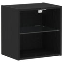 vidaXL Függő polc LED világítással 2 pcs Fekete 40 x 28,5 x 40 cm