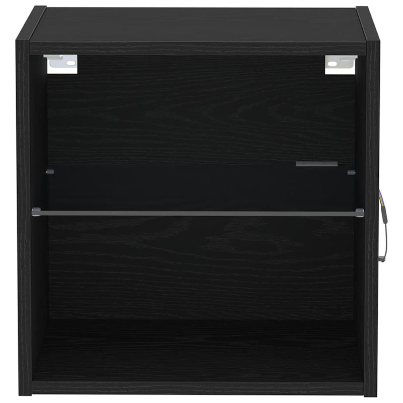 vidaXL Lebegő polc polcokkal 2 pcs Fekete 40 x 28.5 x 40 cm Faanyag