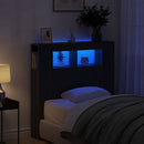 vidaXL LED ágytámla Fekete tölgy 100 x 18,5 x 103,5 cm Faanyag