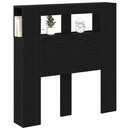 vidaXL LED ágytámla Fekete tölgy 100 x 18,5 x 103,5 cm Faanyag
