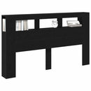 vidaXL LED ágytámla Fekete tölgy 180 x 18,5 x 103,5 cm Faanyag