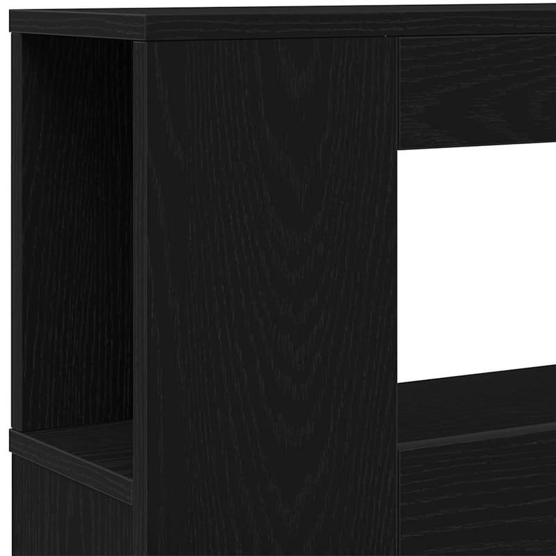 vidaXL LED ágytámla Musta tammi 220 x 18.5 x 103.5 cm Faanyag