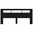vidaXL LED ágytámla Fekete tölgy 220 x 18,5 x 103,5 cm Faanyag
