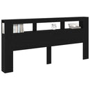 vidaXL LED ágytámla Fekete tölgy 220 x 18,5 x 103,5 cm Faanyag