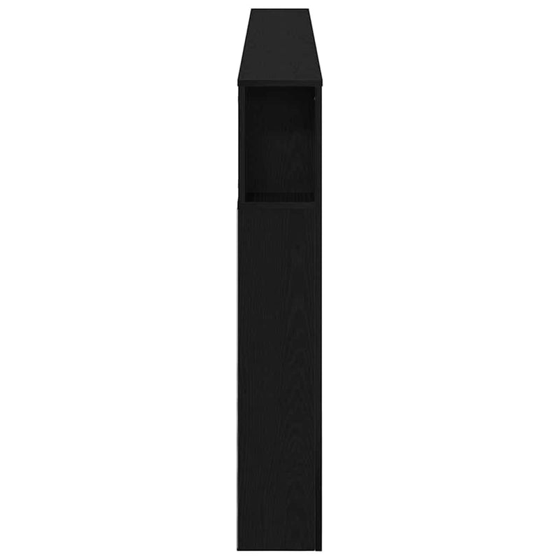 vidaXL LED ágytámla Musta tammi 220 x 18.5 x 103.5 cm Faanyag