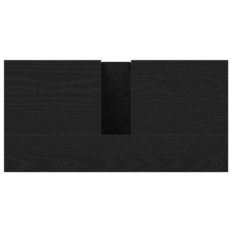 vidaXL Fürdőszobai mosdószekrény Musta tammi 60 x 30 x 60 cm Faanyag