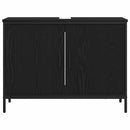 vidaXL Fürdőszobai mosdószekrény Fekete tölgy 80 x 30 x 60 cm Faanyag