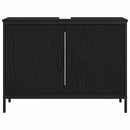 vidaXL Fürdőszobai mosdószekrény Fekete tölgy 80 x 30 x 60 cm Faanyag