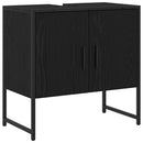 vidaXL Fürdőszobai mosdószekrény Fekete tölgy 60 x 30 x 60 cm Faanyag