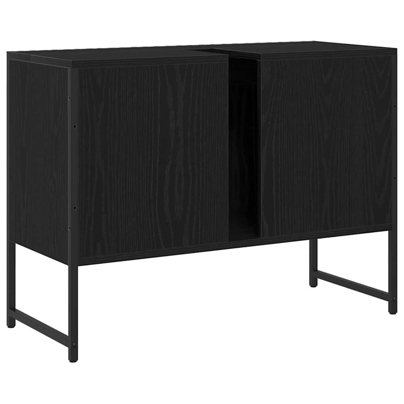 vidaXL Fürdőszobai mosdószekrény Musta tammi 80 x 30 x 60 cm Faanyag