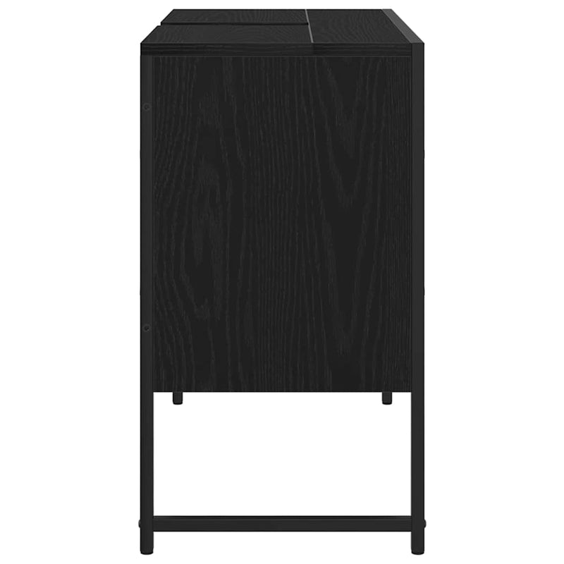 vidaXL Fürdőszobai mosdószekrény Musta tammi 80 x 30 x 60 cm Faanyag