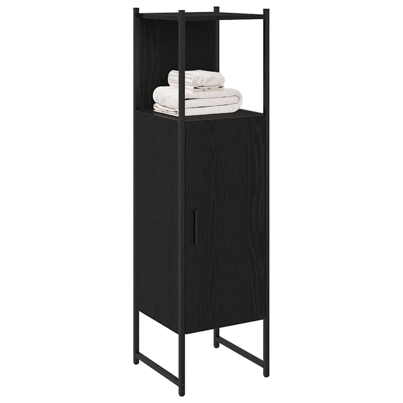 vidaXL Fürdőszoba Székény Musta tammi 33 x 33 x 120.5 cm Faanyag