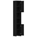 vidaXL fekete tölgy színű szerelt fa fürdőszobaszekrény 30x30x183,5 cm