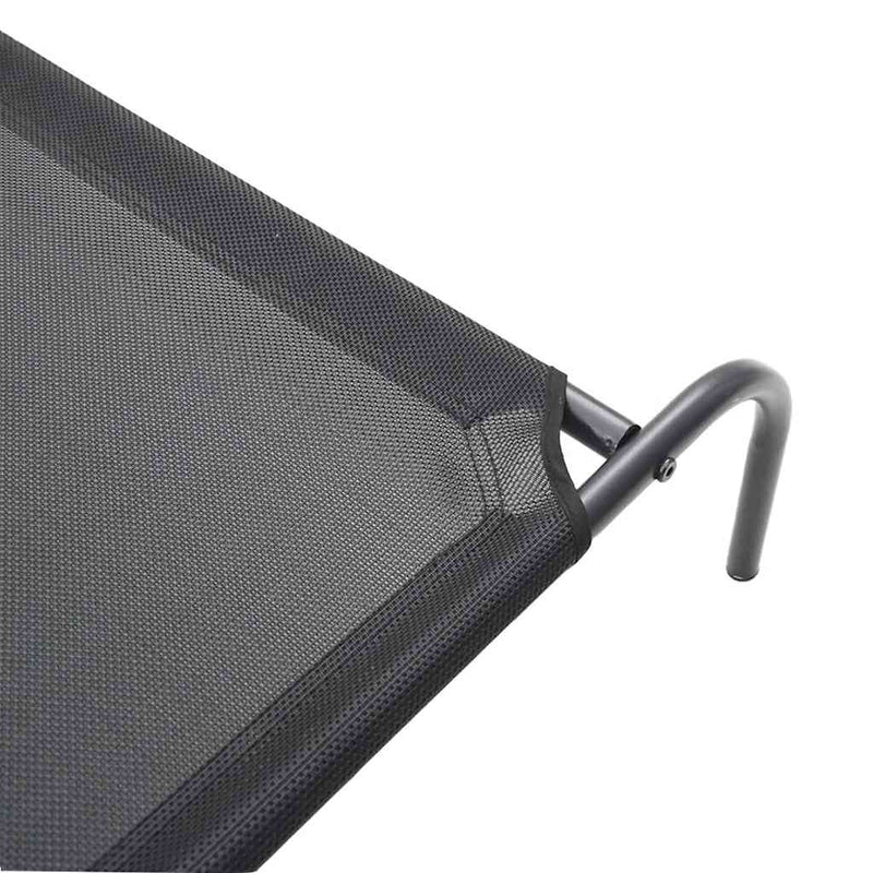 vidaXL fekete textilén és acél emelt kutyaágy 130x80x20 cm
