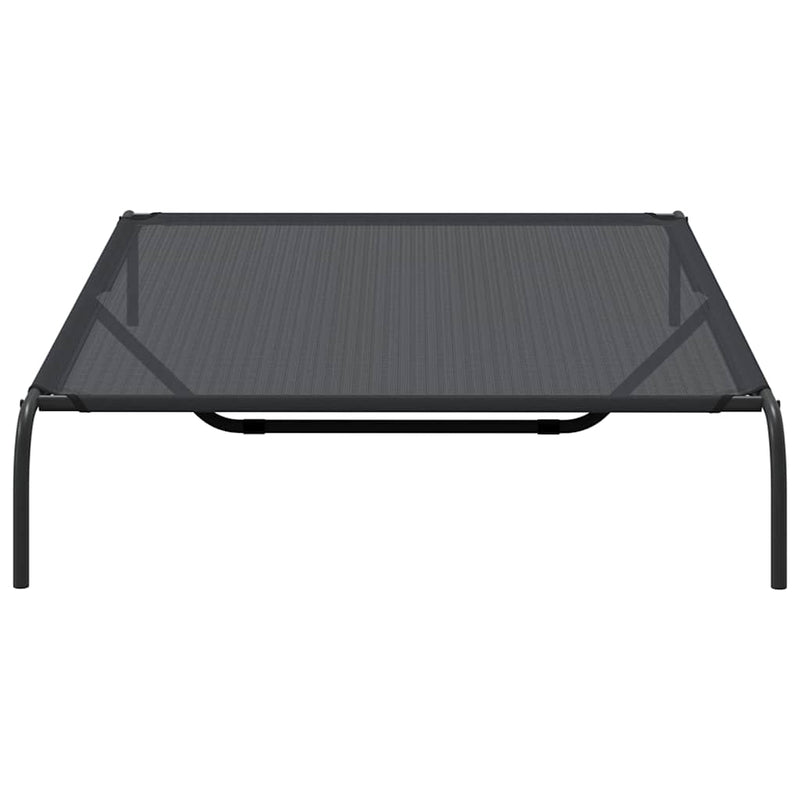 vidaXL fekete textilén és acél emelt kutyaágy 150x90x20 cm